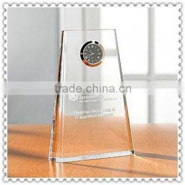 Clear Personalized Glass Clock For Business Souvenir