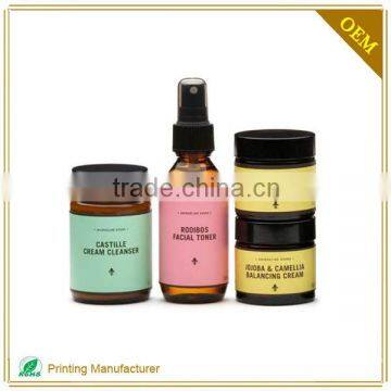 Hot sale private design printing for cosmetic jar /cosmetic bottle labels