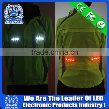 2016 Hot Selling LED Fluorescent Refletive Coat For Road Safety At Night