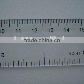 custom transparent 6' 15cm adverstising plastic ruler for promotion