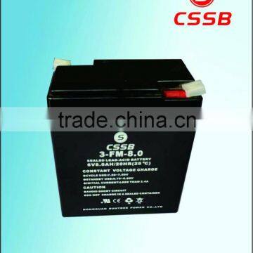 6V8AH rechargeable lead acid battery