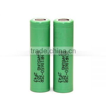 Factory Price newest stock! Samsung 25R Sdi 2500mah INR18650 samsung 25R 35A discharge Samsung-25R 18650 lithium ion Battery