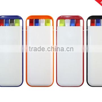 4 pc different colors ball pen set plastic box