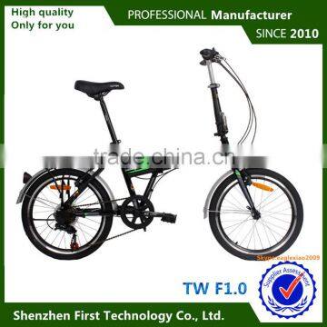 20'' high carbon steel hard fork folding bicycle foldable pedal adjustable handbarset