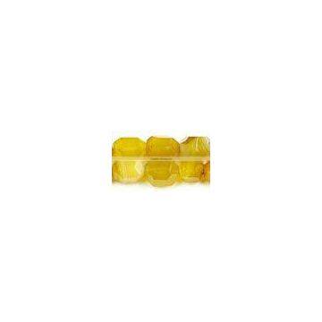 Dyed Yellow Agate Gemstone Beads