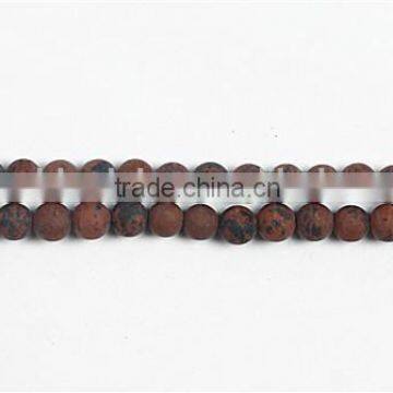 Gold Swan Jasper Frosted Plain Rounds