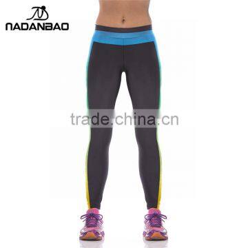 Black Yoga Leggins Gradient Ribbon Printed Pants High Elastic Leggings For Women