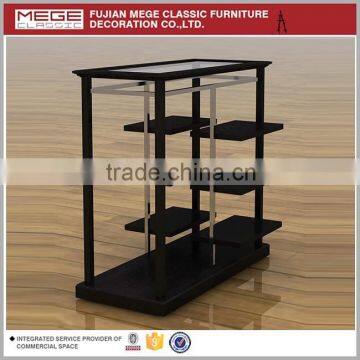 Fashion design wooden store garment display shelf