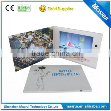 Paper Material and Business Gift Use 7 inch video brochure