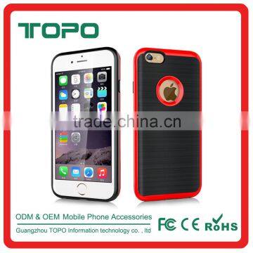 2in1 pc Tpu Wire Drawing Phone Back Cover Korean Style Shockproof Strip Pattern Slim Armor Hard Plastic Case for Iphone 6 6s