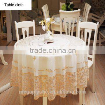 wedding party gold stamping printed PVC table cloth 137cm*20m/roll