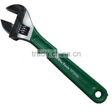 250mm adjustable types of wrenches with green dipped handle
