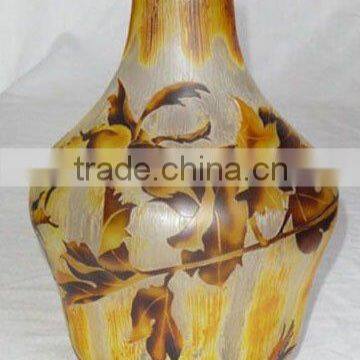 YELLOW OVAL GALLE GLASS VASE