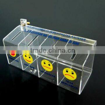 Acrylic suggestion box / Acrylic luckydraw box / acrylic donation box