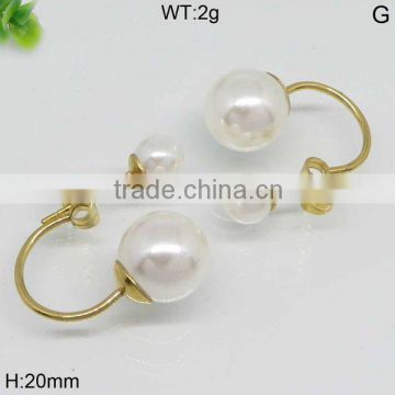 Magnificent gold filled double sided pearl earring