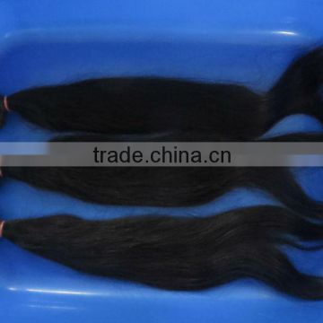 26" inches Quality machine made Natural color cheap Silky Straight Wefted Hair weaving