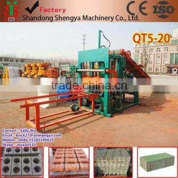 QT5-20 hydraulic paving brick cement concrete block machine prices, automatic concrete block machine producton line