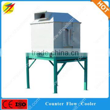 Counter flow cooler for cattle feed production line