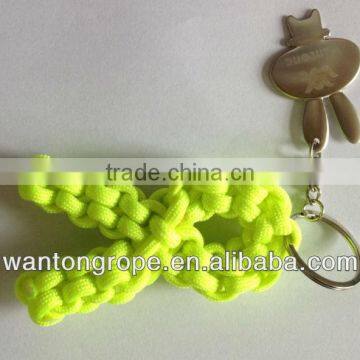 NEON YELLOW Lanyard 100% Handmade Key Ring