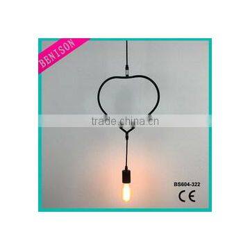 factory hot selling black metal pendant lamp word & heart frame decoration lighting hanging lamp