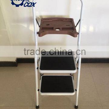 Steel Step Ladder with plastic tool tray