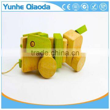 Pull Along Dog Wooden Toy Wiggles as You Pull They Make a Clicking Sound and Make a Fun Baby photo-2