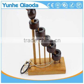 Staircase Disentanglement Puzzle on Elephant Base Classical Wooden Puzzle Set Solution Rope Central Brain Teaser for Adults Game photo-5