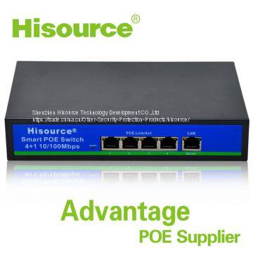 10/100 Мбит/с 4+1 5-портный сетевой коммутатор с технологией Power over Ethernet