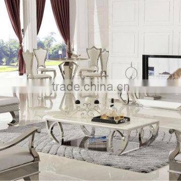 C380 2015 Stainless Steel Modern Coffee Table Marble Top Modern Coffee Table photo-5