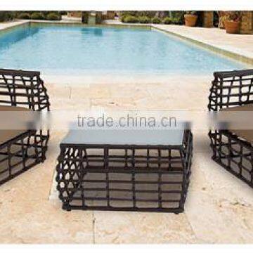 Modern outdoor rattan wicker 3 piece relaxation sofa set couch