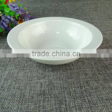 High Quality Korean Deep Ceramic Soup Bowl Stock White Porcelain Salad Bowl