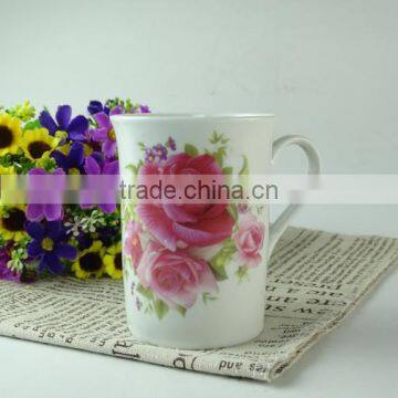 stock round ceramic 250ml decal flower printed coffee cup tea cup