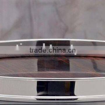 Silver Plated Round Dish Tray With Handles and Wood Base , Room Service Tray, Airlines Service Tray, Arabic Metal Tray photo-2