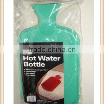 New Supahome Ribbed Rubber Hot Water Bottle 2L 2 Year Guarantee Green