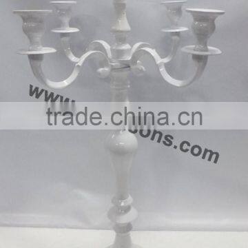 Wedding White Candelabra 5 Light With Flower Bowl( Optional) / Aluminium Candelabra for Decoration 90 Cms photo-6