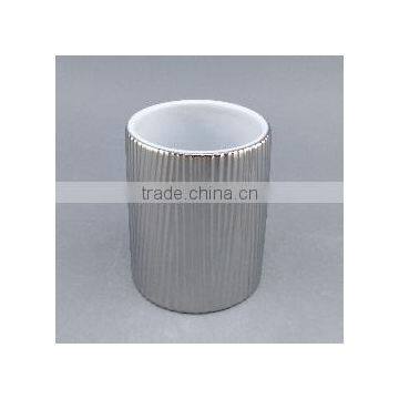 silver plated ceramic toothbrush holder
