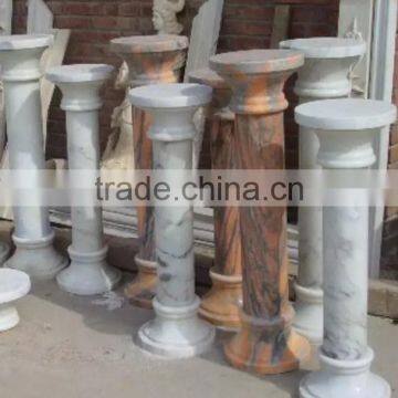 Interior Decoration Flower Design Carving White Marble Pillars Factory photo-4