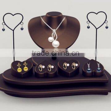 Custom Design Jewelry Decoration Shop Earring Necklace Ring Leather Jewelry Display Set photo-4