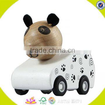 wholesale fashion kids wooden panda car toy hot sale kids wooden panda car toy special toddler wooden panda car toy W04A033