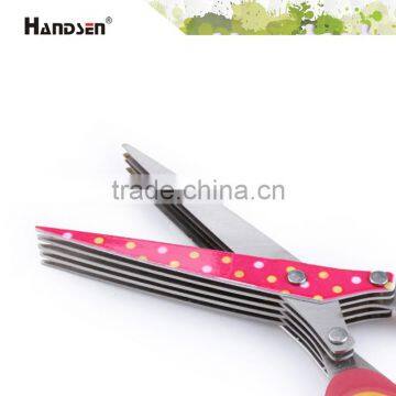 7-1/2"soft Grip Handle Printed 5 Blades Herb Scissors photo-3