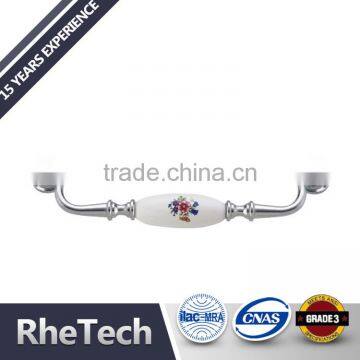 High-grade Door Drawer Cabinets European Garden Ceramic Golden Handle Door Handle photo-4