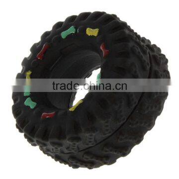 Free Shipping Animal Sounds Tire Shape Pet Dog Toy Puppy Cat Chews Squeaky Rubber Toys Squeaking 8*4cm Tire Pet Toys photo-3