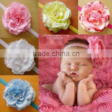 Handmade large perrty baby girl hair band with flower