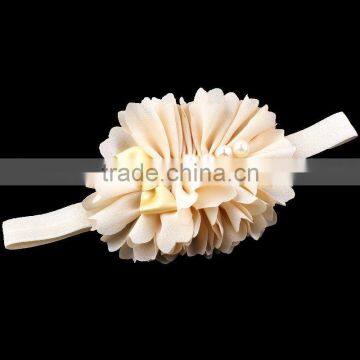 Hot Cutting Fabric Flower Headband With Pearl Center for Kids Hair Accessories photo-6