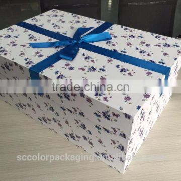 China factory price beautiful wedding dress box with ribbon bow