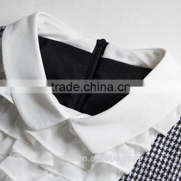 Winter Women Long Sleeve Dress Knitted Plaid Fashion Dress Casual Party Dress photo-4