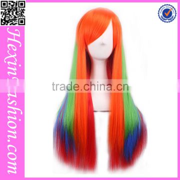 Wholesale Long Straight Wave Mixed Color Spiky Wig