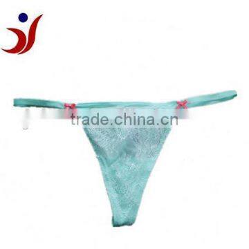 embrodary lace G-string blue thong made in China Shantou Gurao manufactory (accept OEM)