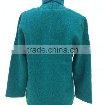 Women V-neck Boiled Wool Cardigan Sweater photo-2