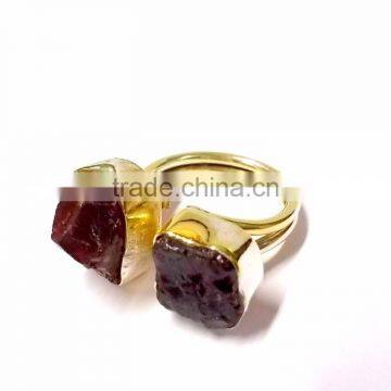 Stylish Double Stone Semi Precious Stone Ring,druzy Ring,2015 Latest Ring Collection photo-3